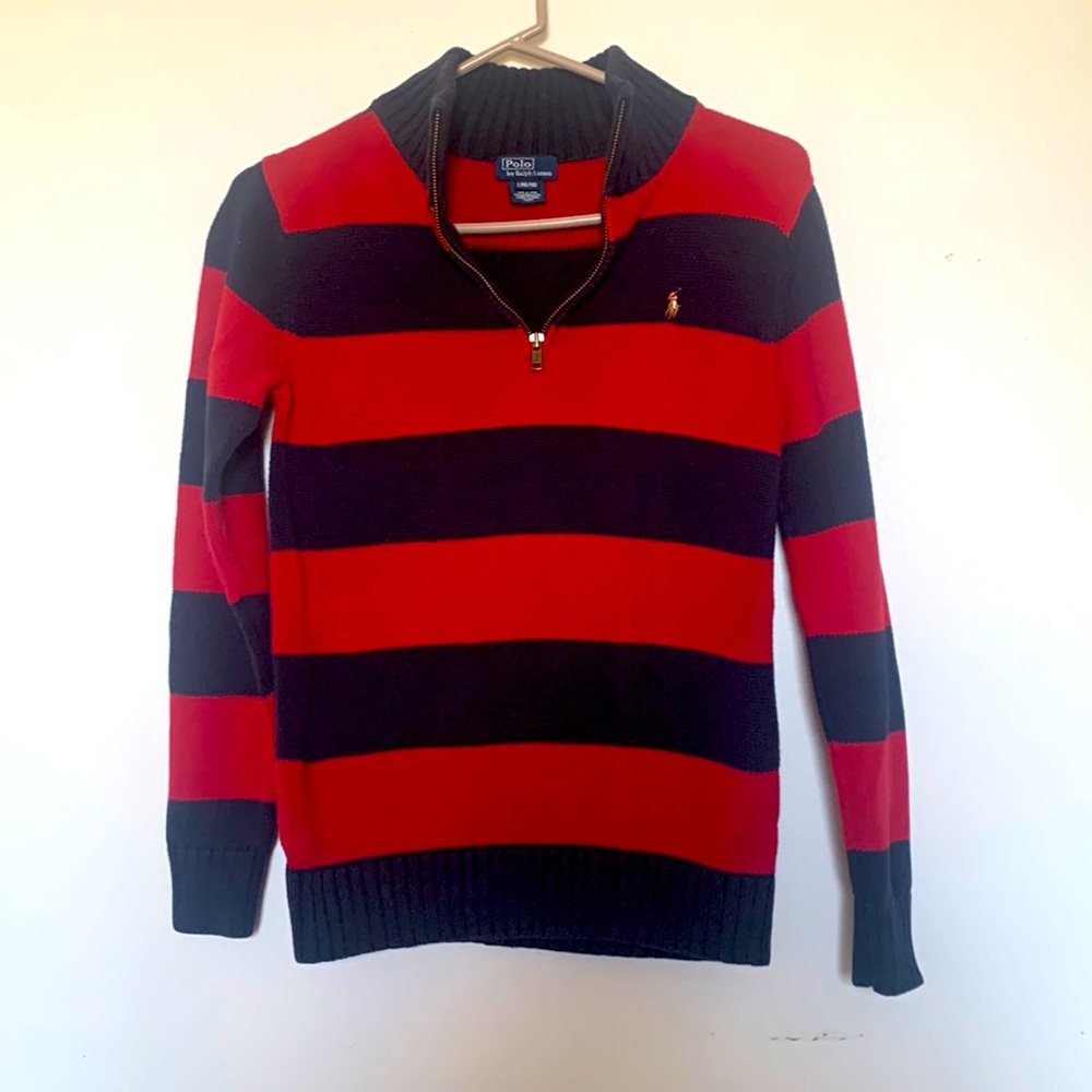 Polo by Ralph Lauren Sweater Size L(16/18) (Boys) Color Red+Black